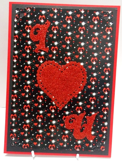 Red Hearts and Fairy Dust Backing Paper by Annatjie van Wyk