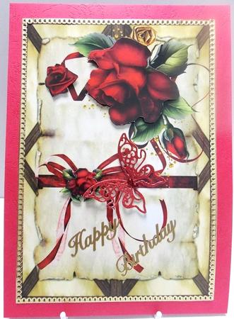 Red Roses Vintage Paper by Annatjie van Wyk