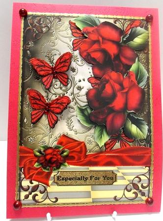 Red Roses & Butterflies by Annatjie van Wyk