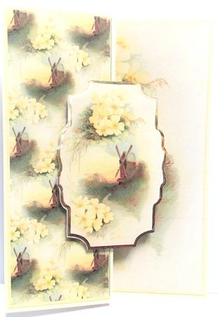 Primrose on the Hillside Fold Back Card by Annatjie van Wyk