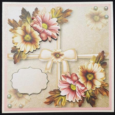 Antique Autumn with Ribbons & Bow 8x8 Quick Topper by Annatjie van Wyk
