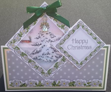 Snow Tree H Christmas Diamond Doily Stand Up Card Mini Kit by Annatjie van Wyk