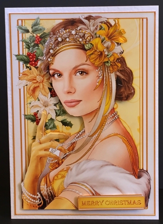 Art Deco Lady Christmas Athena Gold 4 Sheet Mini Kit by Anne Sutherland