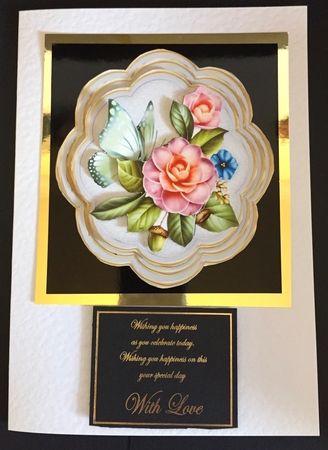 pretty flowers with butterflies topper/card fronts by Anne Sutherland