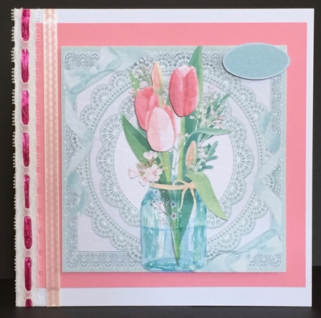 Beautiful Vase Of Tulips 8x8 by Anne Sutherland
