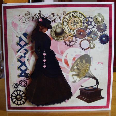 Steampunk Romance 8x8 Quick Card by Anne Sutherland