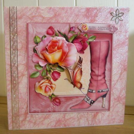 Pink Floral Boot by Anne Sutherland