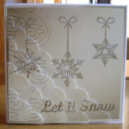 Xmas Snowflakes Scallop Corner Side Stacker Topper by Anne Sutherland