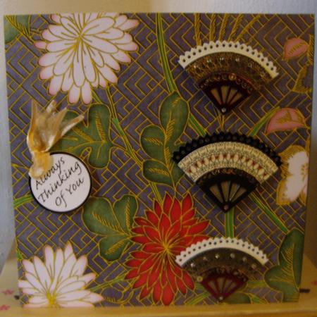 Black Oriental Reeds Coloured A4 Backing Paper by Anne Sutherland