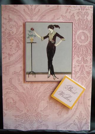 Dpink Flower Damask Emboss Lights A4 Backing Paper by Anne Sutherland