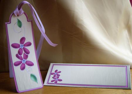 Elegant Floral Bookmark Card N Envelope by Anne Sutherland
