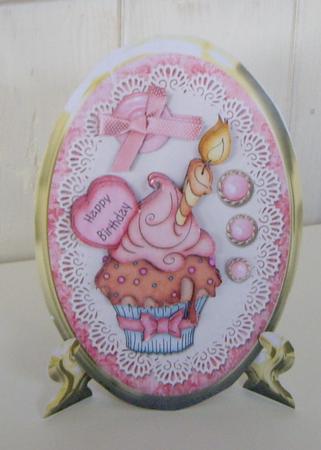 Cupcake Happy Birthday Plate Sheet and Stand by Anne Sutherland