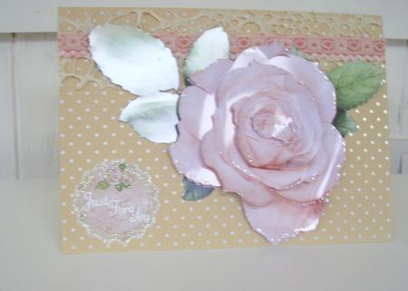 Light Pink Rose Decoupage Sheet by Anne Sutherland