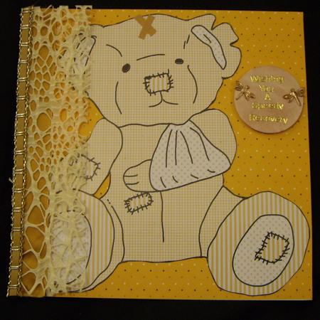 Beige Get Well Soon Fred Bear by Anne Sutherland