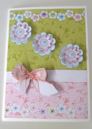 Pretty Pastel Flowers Card Front by Anne Sutherland