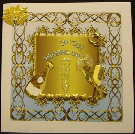Multi-swirls Frame Blank Card Front 2 by Anne Sutherland