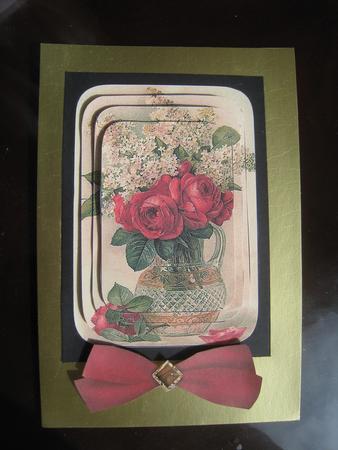 Rose Bouquet Matching Lace Gatefold Toppers by Anne Coffey