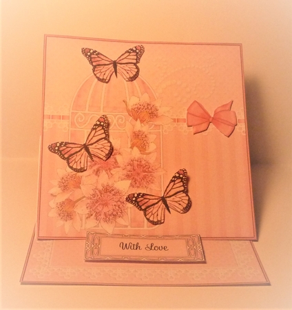 3D Easel Card Mini Kit - Pretty Floral Birdcage with Butterflies by Anne Jackson