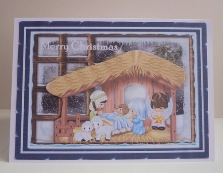 Christmas Window Cute Nativity  by Anne Jackson