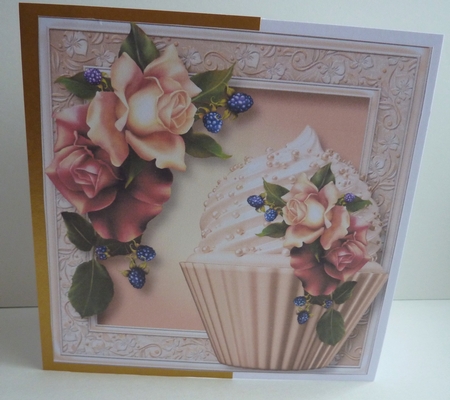 August Mood Roses Cupcake 8x8 by Anne Jackson