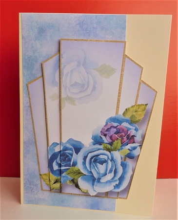 Art Deco Watercolour Stacker - Blue Roses by Anne Jackson