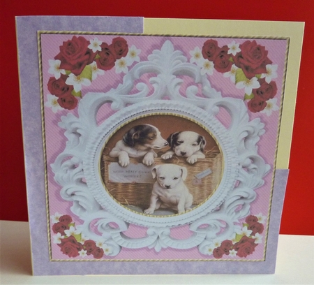 3 Pink rose pet card front/toppers 9 by Anne Jackson