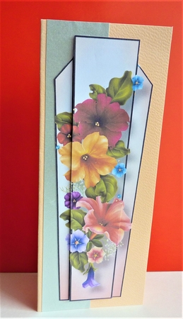 Art Deco Floral Lge DL - Petunias by Anne Jackson