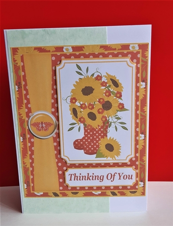 Yellow and orange sunflower card front 1 by Anne Jackson