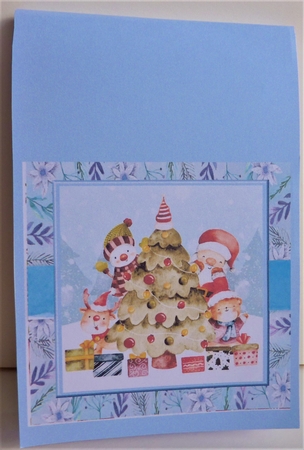 Adorable Santa & His Friends Around The Tree 7x7 by Anne Jackson