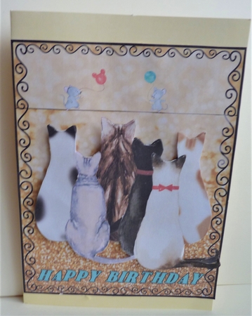 CATS WATCHING MICE ACROBATS by Anne Jackson