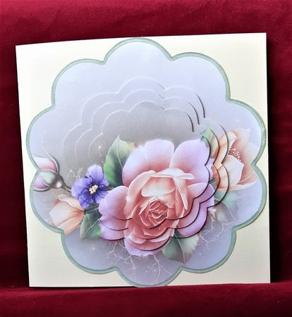 English rose scallop card by Anne Jackson