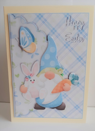 Cute Easter Gnome Scalloped Edge Envelope Card by Anne Jackson