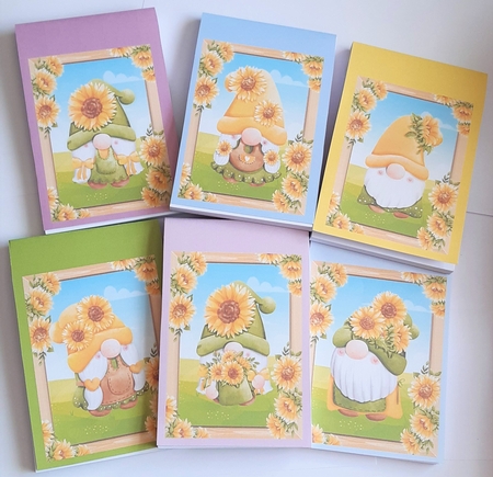 The Sunflower Gonk Collection A5 by Anne Jackson