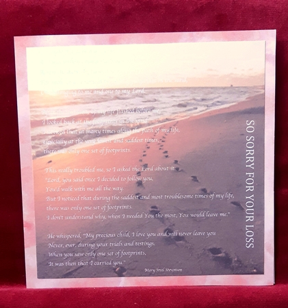 FOOTPRINTS 2 SYMPATHY CARD FRONT by Anne Jackson