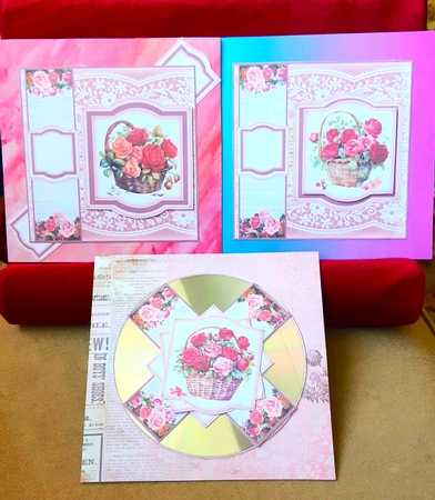 Red rose basket card front 4 by Anne Jackson