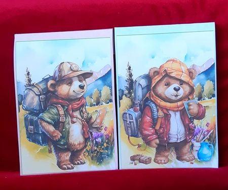 2 Wanderlust bear notelets (ink saver) 1 by Anne Jackson