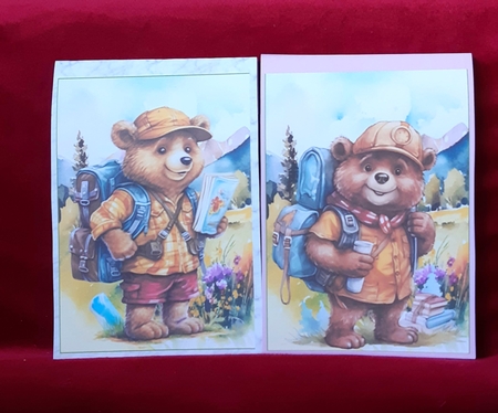 2 Wanderlust bear notelets (ink saver) 2 by Anne Jackson