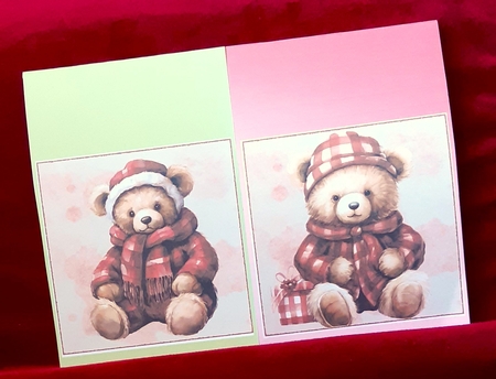 Cute Christmas Bear 2 Mini Kit    7X7 by Anne Jackson