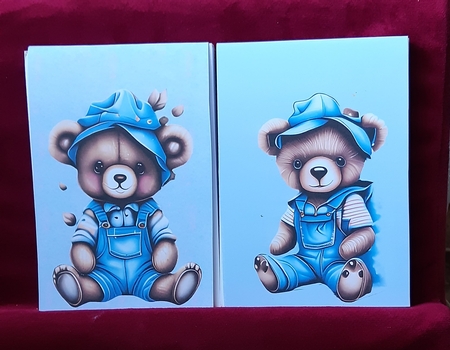 Denim Teddy Bears by Anne Jackson