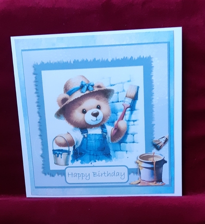 Painting Birthday Teddy by Anne Jackson