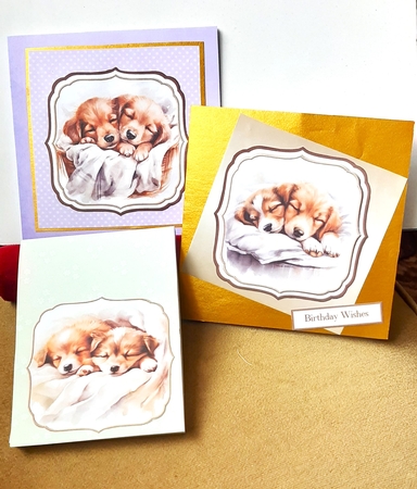 Puppy Love Toppers 1-3 with sentiments by Anne Jackson