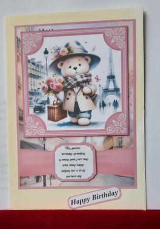 6x6 and 5x7 Pink Paris fashionista bear card fronts 3 by Anne Jackson
