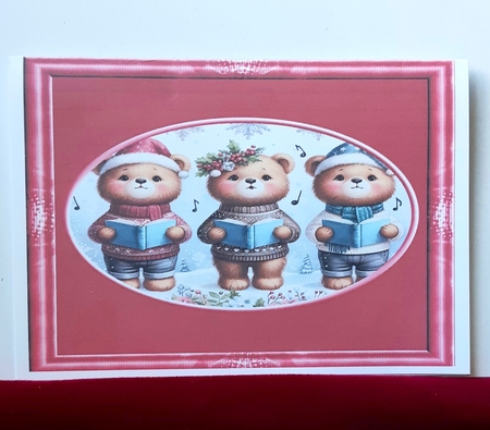 Watercolor Christmas Carolling Bears by Anne Jackson