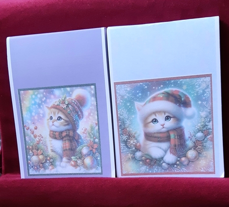 2 Christmas Kitten Toppers by Anne Jackson