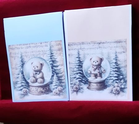 Vintage Music  Christmas  Teddy Snow Globe by Anne Jackson