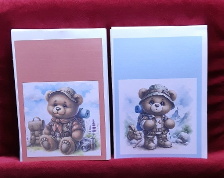 x8 Hiking Teddy Bears  - Illustrations for Cardmakers & Designers   by Anne Jackson