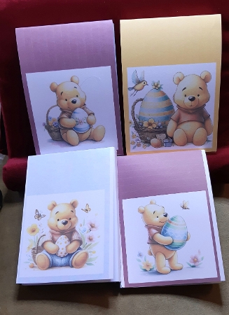 10 Pooh Bear Happy Easter Card Fronts 8 x 8  by Anne Jackson