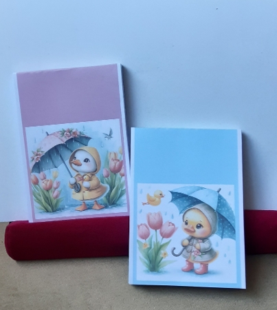 Watercolor Spring Baby Duck in the Rain by Anne Jackson