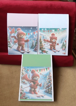 Teddy bear skiing by Anne Jackson