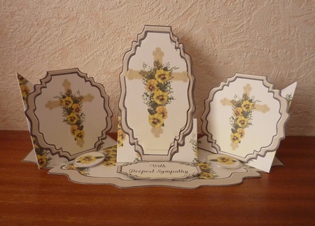 Triple Twist Easel Card - Sympathy Cross by Anne Jackson